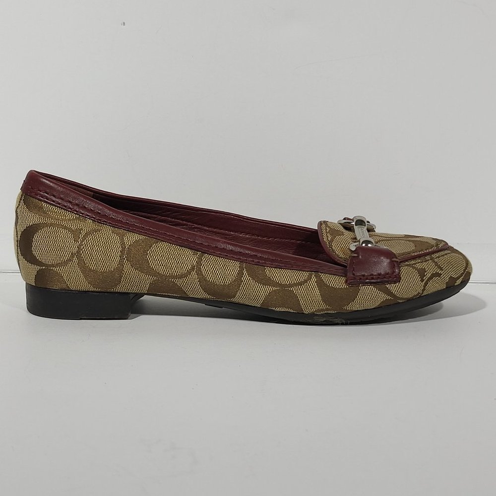 Coach Cora Leather & Canvas Slip-on Flats sz 6